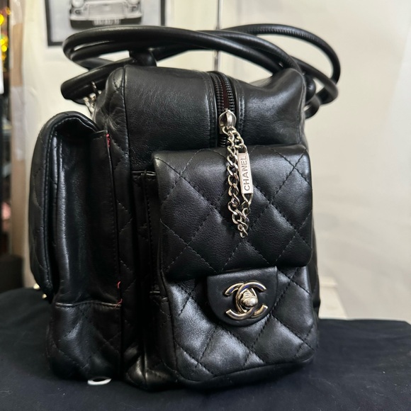 🔥CHANEL Cambon Ligne Black Quilted Leather Multipocket Reporter Bag - Picture 10 of 16
